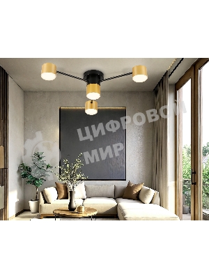 Потолочный светильник Ambrella light FL51722/4 BK/GD черный/золото GX53/4 max 12W 645*135