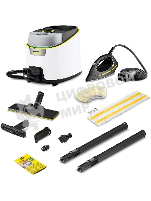 Пароочиститель Karcher SC 4 Deluxe Iron EasyFix белый, напольный, 2200 Вт, 60 г/мин, 1300 мл