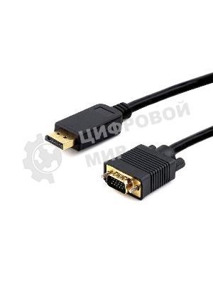 Кабель DisplayPort->VGA Cablexpert CCP-DPM-VGAM-10, 3м, 20M/15M, черный, экран, пакет