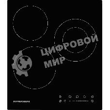 Электрическая варочная панель Kuppersberg ECS 402/ширина 45 см, 3 зоны ускоренного нагрева HI-Light, 1 зона с двойным расширением, сенсорное управление+слайдер, 4 цифровых дисплея, 9 уровней мощности, автоотключение, защита от перелива, защита от детей, и