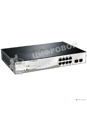 Коммутатор D-Link DGS-1210-10P/F3A, 8×1 Гбит/с + 2×1 Гбит/с SFP, настраиваемый