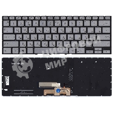 Клавиатура для ноутбука Asus Zenbook Flip 14 UX462DA серебристая с подсветкой