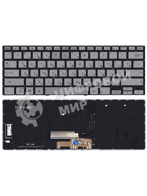 Клавиатура для ноутбука Asus Zenbook Flip 14 UX462DA серебристая с подсветкой