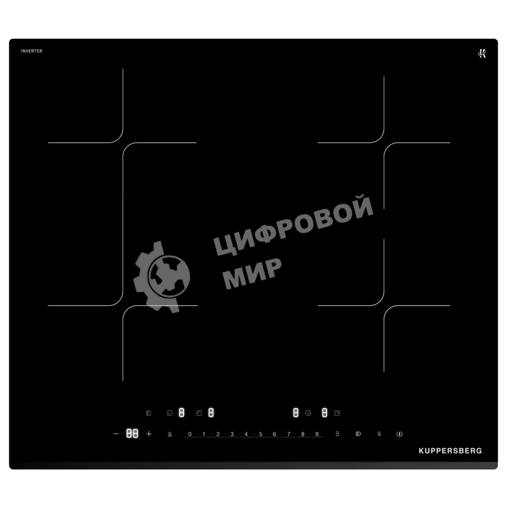 Варочная поверхность Kuppersberg/ Варочная поверхность Kuppersberg, индукция, High-Tech, 9 уровней мощности, inverter, таймер, пауза, Booster, автоматическое отключение, Flexi-zone, слайдерное управление, поддержание тепла, черный