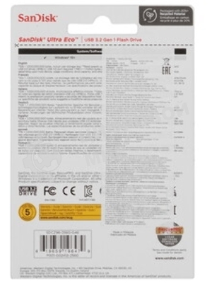 Флешка USB 256 Gb SanDisk CZ96 Ultra Eco, USB 3.2 зеленый