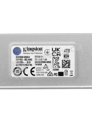 Внешний SSD Kingston XS2000, 4TB, USB 3.2 Gen 2x2 Type-C, R/W 2000/2000, серебристый