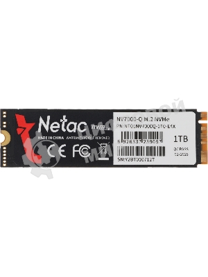 Накопитель SSD Netac NV7000-Q, 1Tb, M.2 2280, PCIe 4.0 x4, NVMe, R/W 7100/6200, с радиатором