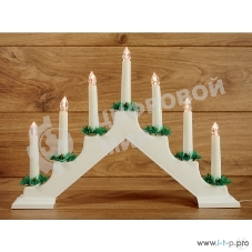 Новогодняя горка Neon-night 7 свечек, цвет корпуса: белый, цвет свечения: теплый белый