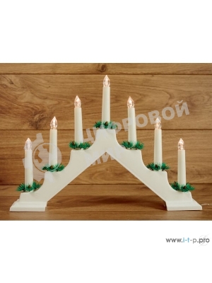 Новогодняя горка Neon-night 7 свечек, цвет корпуса: белый, цвет свечения: теплый белый