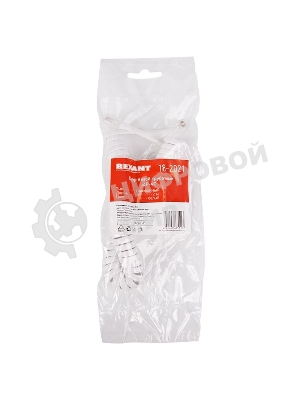 Кабель Rexant витой трубочный 2М телефонный белый