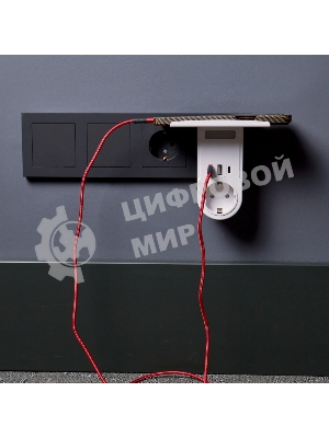 Сетевое зарядное устройство USB Rexant (2хUSB-A + USB-С) + розетка 220-250В с подсветкой и подставкой для телефона