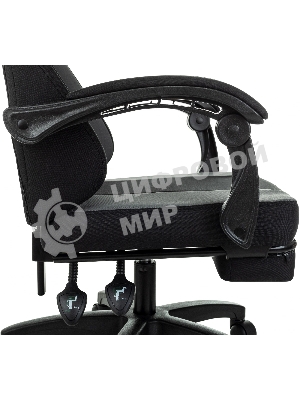 Кресло Zombie Weaver черный/серый, ткань, подголовник, подставка для ног