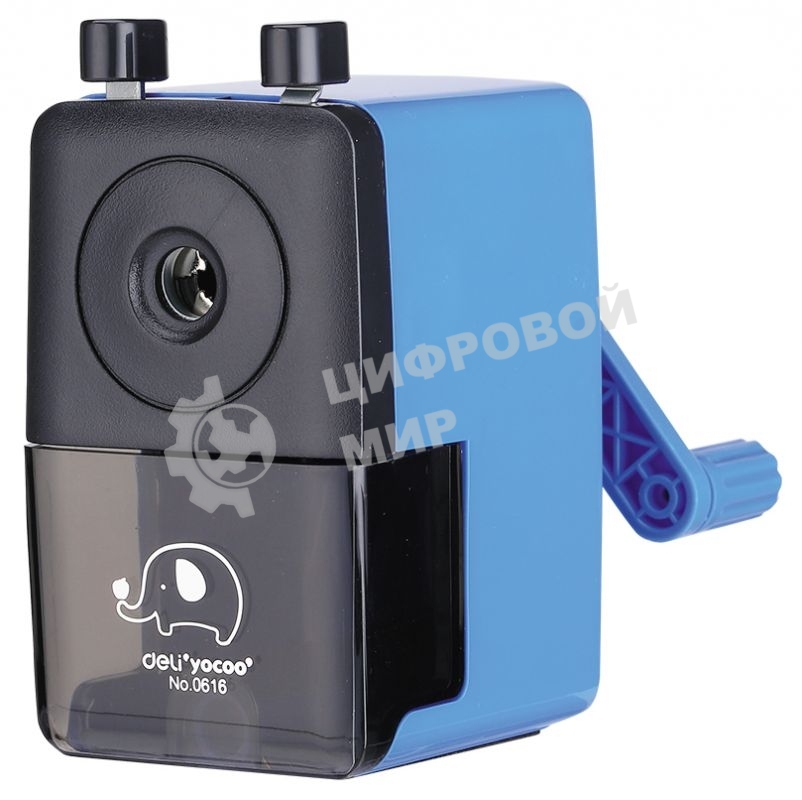 Точилка для карандашей механическая Deli E0616, 1 отверстие, пластик, ассорти, коробка