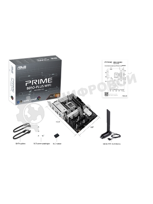 Материнская плата ASUS PRIME B850-PLUS WIFI, AM5, AMD B850, 4xDDR5, 4xSATA, 3xM.2, 1xPCIe 5.0 x16, 1xPCIe 4.0 x16, 2xPCIe 3.0 x1, 1xDP, 1xHDMI, 1x2.5Gb LAN, Wi-Fi 6E, Bluetooth 5.3, 4xUSB-A 10Gbps, 1xUSB-C 10Gbps, 2xUSB-A 5Gbps, 2xUSB-A 2.0, 3x3.5 мм, 7.1, ATX
