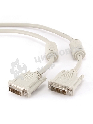 Кабель DVI-D single link Gembird, 3м, 19M/19M экран, феррит.кольца, пакет
