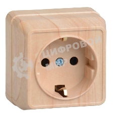 Розетка 1-м ОП Октава 16А РС20-3-ОС с заземл. сосна IEK ERO11-K03-16-DC