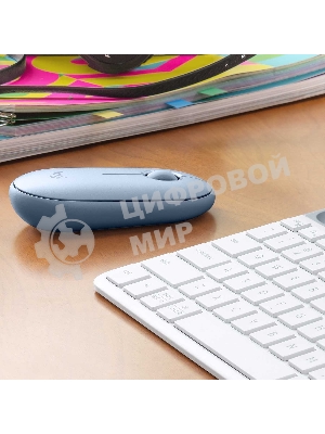 Мышь беспроводная Logitech Pebble M350 серый, 1000 dpi, радиоканал, Bluetooth, USB, кнопки - 3