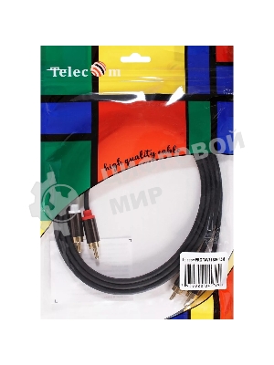 Кабель соединит 2xRCA (M) - 2xRCA (M),1.5m, TelecomPRO TAV7158M-1.5M