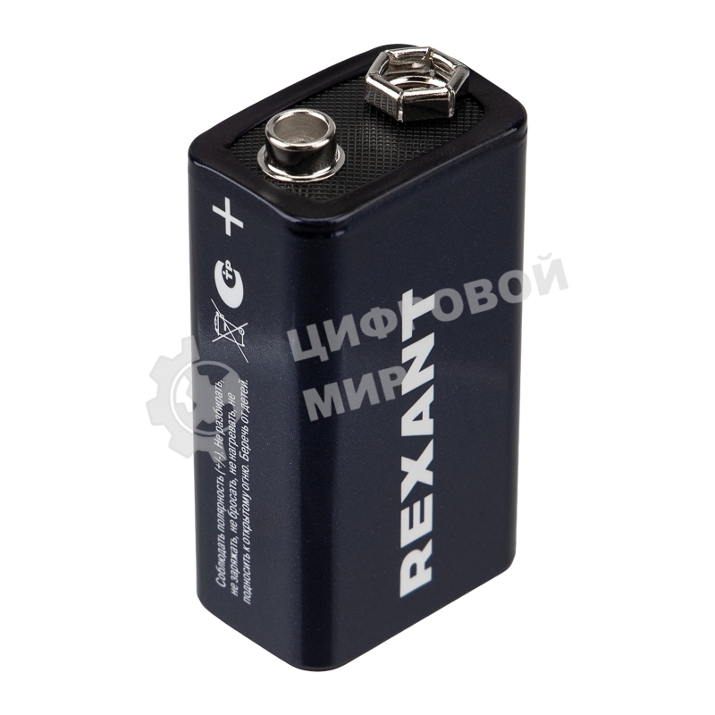 Батарейка алкалиновая Rexant 6LR61 Крона 9В блистер 1 шт.