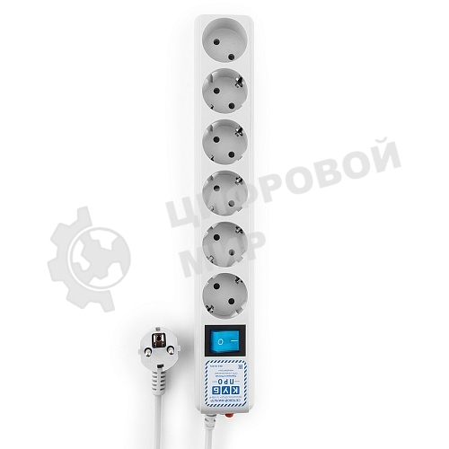 Фильтр-удлинитель PowerCube PRO (SPL(5+1)-16B-P-5М) 5.0 м, LC контур - подавление В/Ч помех, 16А/3,5 кВт