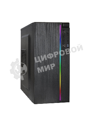 Компьютерный корпус Minitower ExeGate mEVO-9302-RGb (mATX, без БП, 2хUSB+1хUSB 3.0, HD аудио, черный с RGb подсветкой)