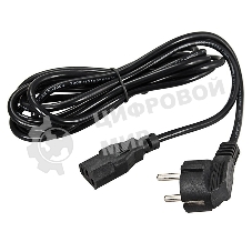 Шнур сетевой Rexant евровилка угловая - евроразъем С13, кабель 3x0,75 мм², длина 3 м. (PVC пакет)