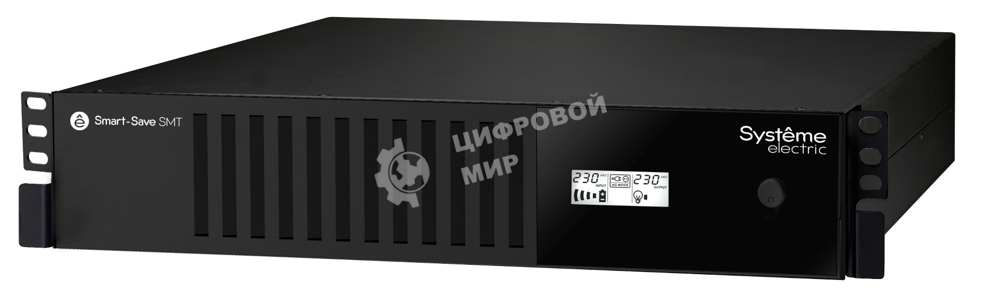 Источник бесперебойного питания Smart-Save SMT Systeme Electric 1000 ВА, монтаж в стойку 2U, 230 В, 6 розеток IEC C13, SmartSlot, AVR, LCD, USB HID