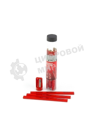 Набор карандашей Matrix малярных прямоугольных с точилкой в тубе, 175 мм 10 шт