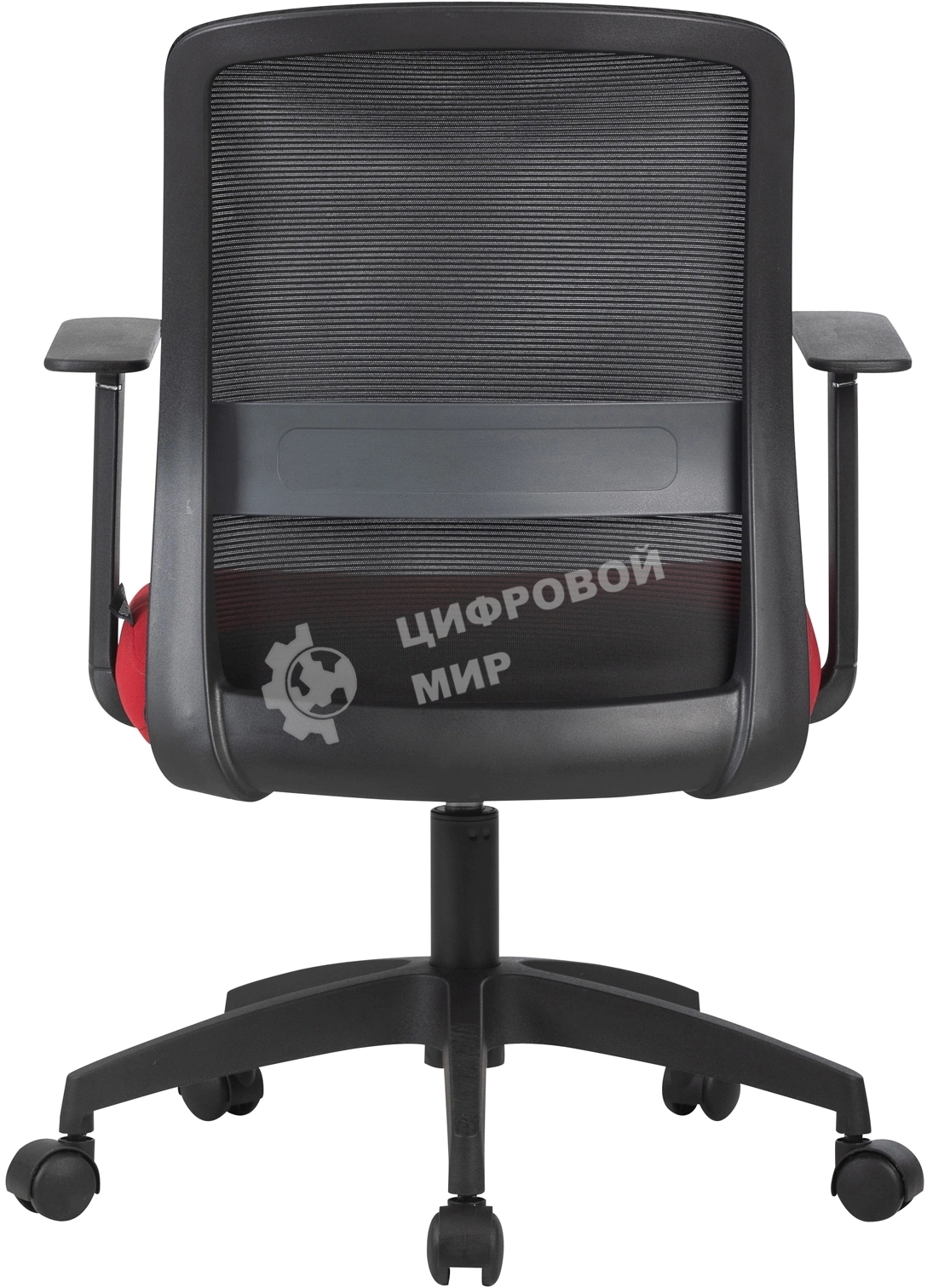 Кресло компьютерное Cactus CS-MC333-BKRD черный, сиденье темно-красный, сетка/ткань, низк.спин. крестов. пластик, пластик черный