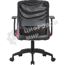 Кресло компьютерное Cactus CS-MC333-BKRD черный, сиденье темно-красный, сетка/ткань, низк.спин. крестов. пластик, пластик черный