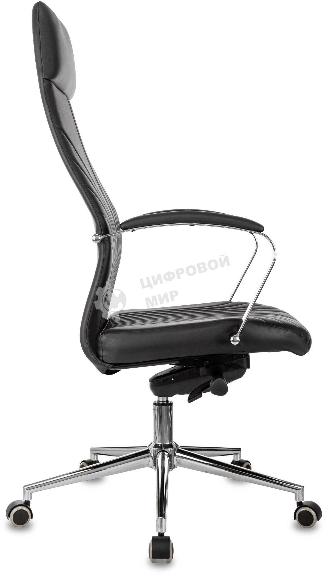 Кресло руководителя Бюрократ CH-610SL-Lux черный. эко.кожа. крестов. металл хром