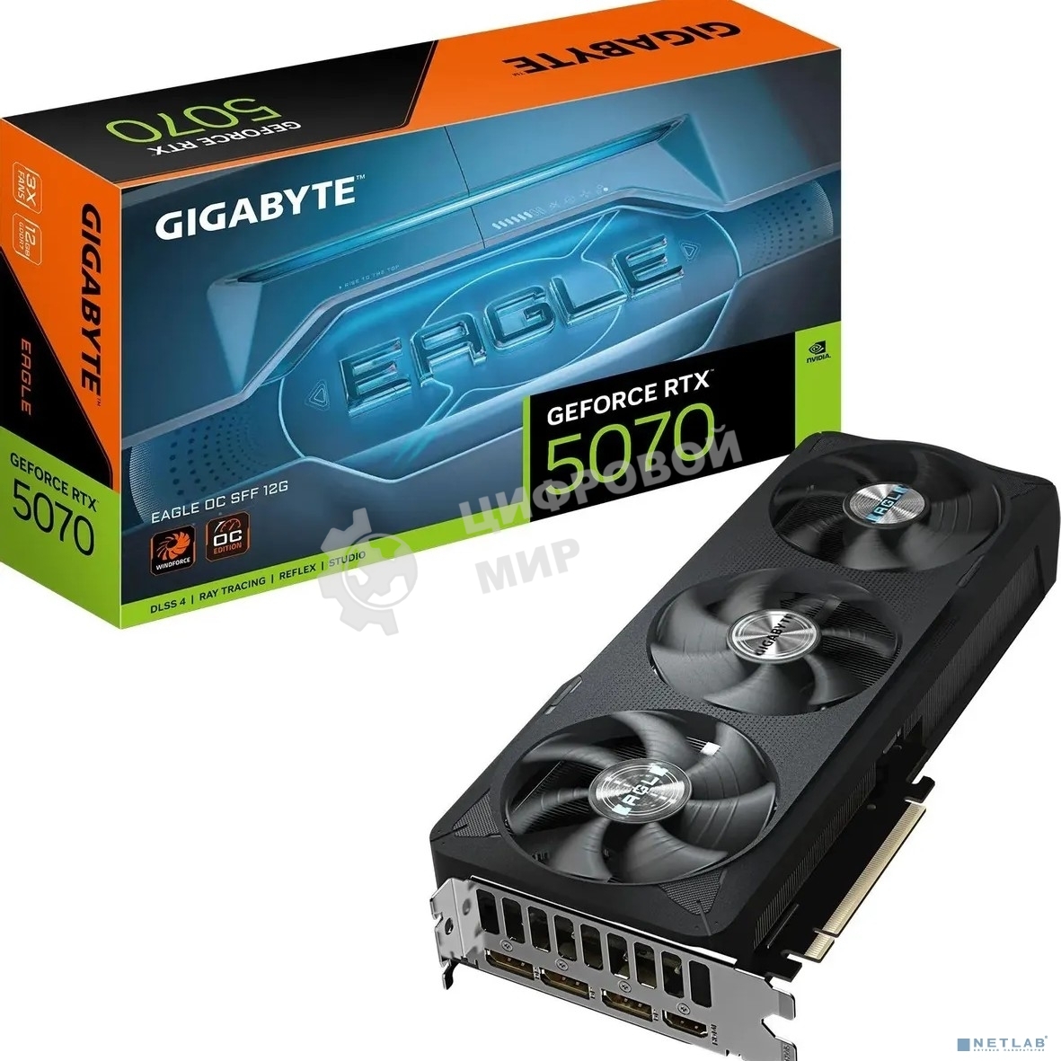 Видеокарта Gigabyte PCI-E GV-N5070EAGLE OC-12GD 1.0 NVIDIA GeForce RTX 5070 12Gb 192bit GDDR7 2805/28000 HDMIx1 DPx3 HDCP Ret