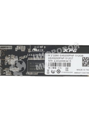 Накопитель SSD XPG SX8200 Pro, 512 Gb, PCIe 3.0 x4, M.2 2280, NVMe, R/W 3350/2350, с радиатором