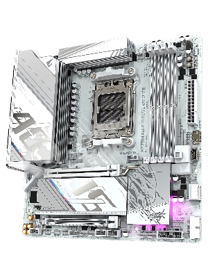 Материнская плата Gigabyte X870M AORUS ELITE WIFI7 ICE, AM5, AMD X870, 4xDDR5, 2xSATA, 2xM.2, 1xPCIe 5.0 x16, 1xPCIe 4.0 x16, 1xHDMI, 1x2.5Gb LAN, Wi-Fi 7, Bluetooth 5.4, 2xUSB-C 40Gbps (USB4), 2xUSB-A 10Gbps, 4xUSB-A 5Gbps, 4xUSB-A 2.0, 3x3.5 мм + S/PDIF оптический, 7.1, белый, mATX