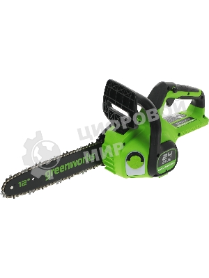 Цепная пила аккумуляторная GreenWorks GD24CS30K4, 24V, 30 см, бесщеточная, c АКБ 4 А·ч и ЗУ (2007007UB)