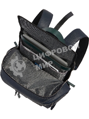 Рюкзак Piquadro Materia CA7263W151/BLUVE синий/зеленый натур.кожа
