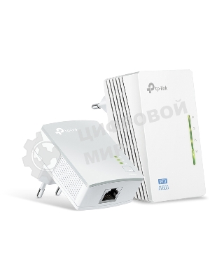 Сетевое оборудование TP-Link TL-WPA4220 300Mbps Wireless AV500 Powerline Extender, 500Mbps Powerline Datarate, 2 10/100Mbps Fast Ethernet ports, HomePlug AV, Plug and Play, WiFi Clone, Single Pack