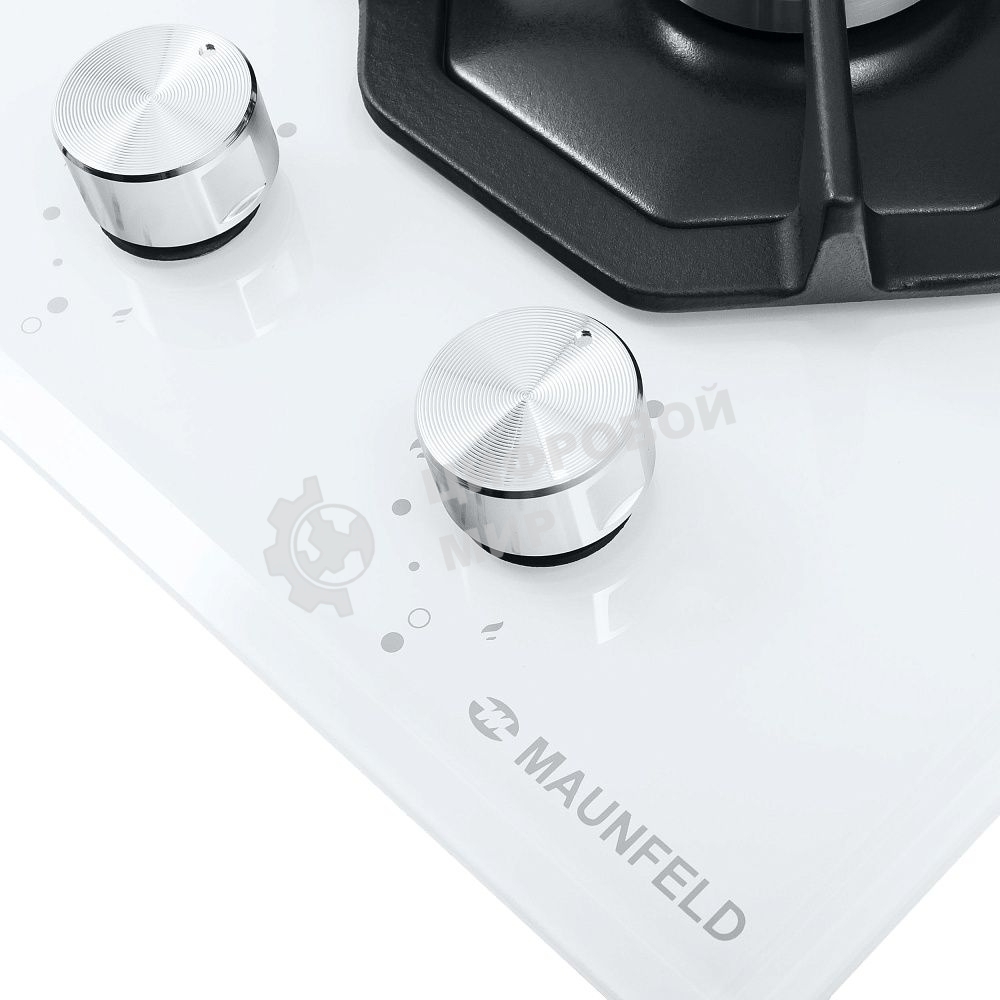 Газовая варочная панель Maunfeld EGHG.32.2CW/G, 2 конфорки, закаленное стекло, белый