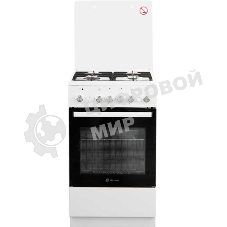 Плита комбинированная De Luxe 5040.40ГЭ (КР) ЧР белый, конфорок 4 шт, духовка 43 л, 50 см x 85 см x 50 см