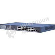 Коммутатор Hikvision DS-3E0526P-E 25G 1SFP 24PoE+ 270W неуправляемый