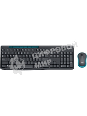 Комплект клавиатура+мышь Logitech MK275 беспроводной, USB, 1000 DPI, голубой/чёрный