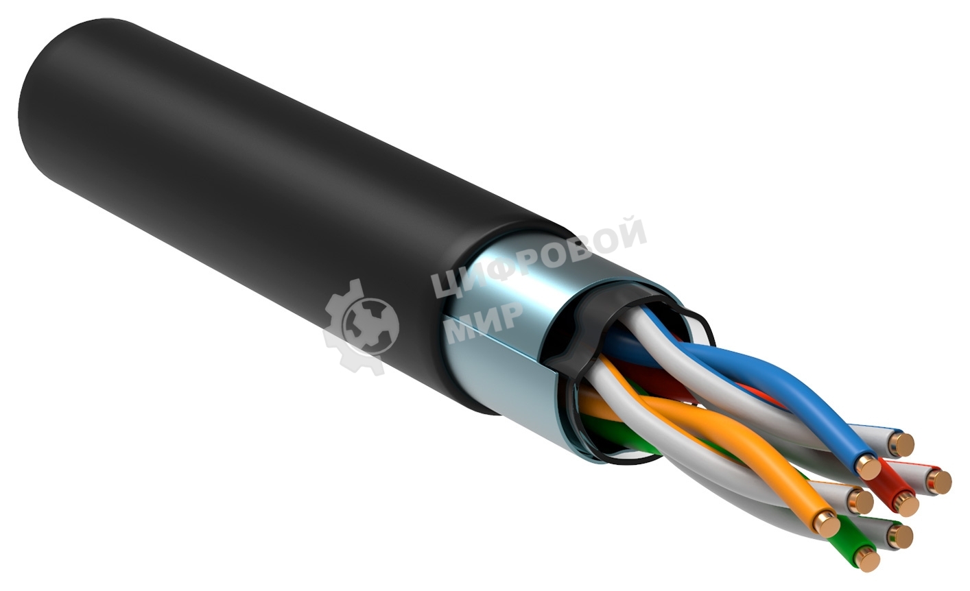 Кабель связи ITK витая пара F/UTP, cat.5e 4х2х24AWG solid, LDPE, 305м, черный
