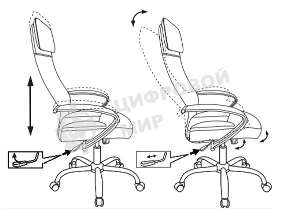 Кресло руководителя Бюрократ CH-608SL/BLACK TW-01 TW-11 черный, искусст.кожа/ткань, крестовина хром, спинка сетка