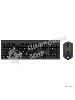 Комплект клавиатура+мышь Oklick 600M проводной, USB, 1200 DPI, чёрный