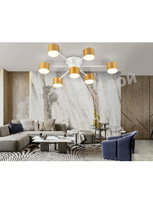 Потолочный светильник Ambrella light FL51725/7 WH/GD белый/золото GX53/7 max 12W 645*135