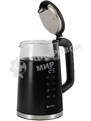 Чайник электрический Vitek VT-8827 1.7л. 2200Вт разноцветный корпус: стекло/металл