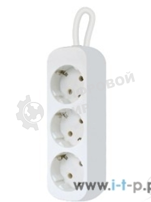 Удлинитель Defender E330 белый 3.0 м, 3 розетки 
