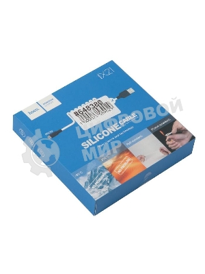 Кабель USB 2.0 HOCO X21, силиконовая оплетка, AM/microBM, бело-черный, 1м