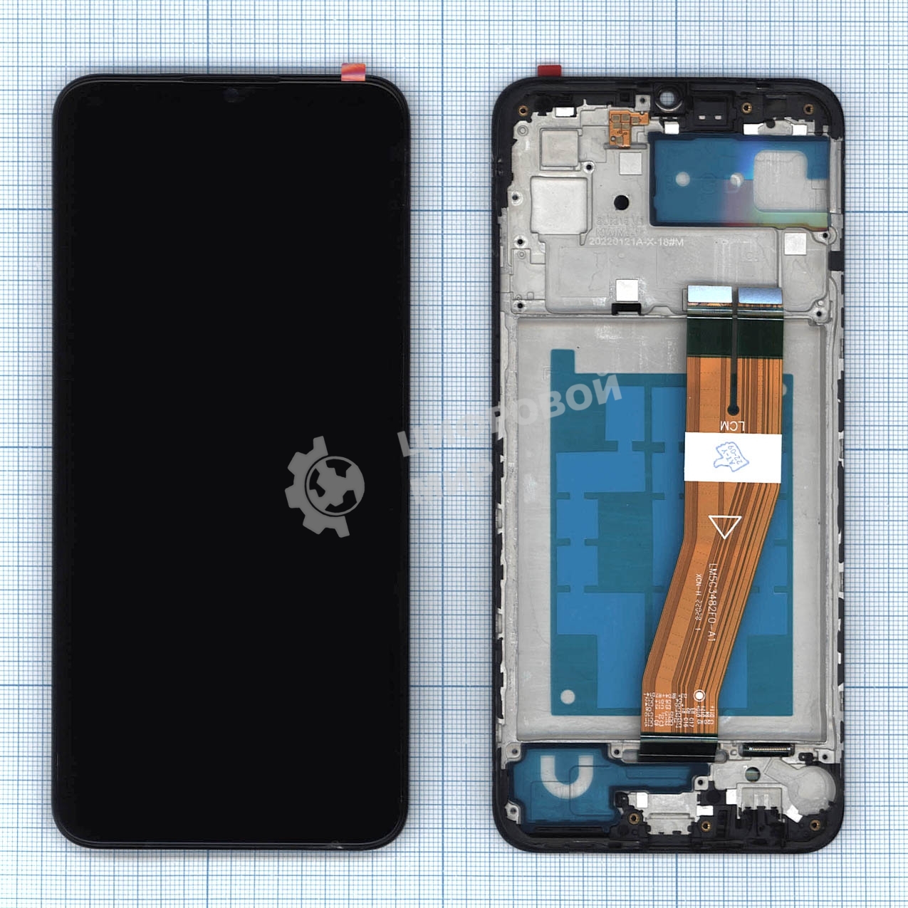 Дисплей для Samsung Galaxy A03 SM-A035F черный с рамкой