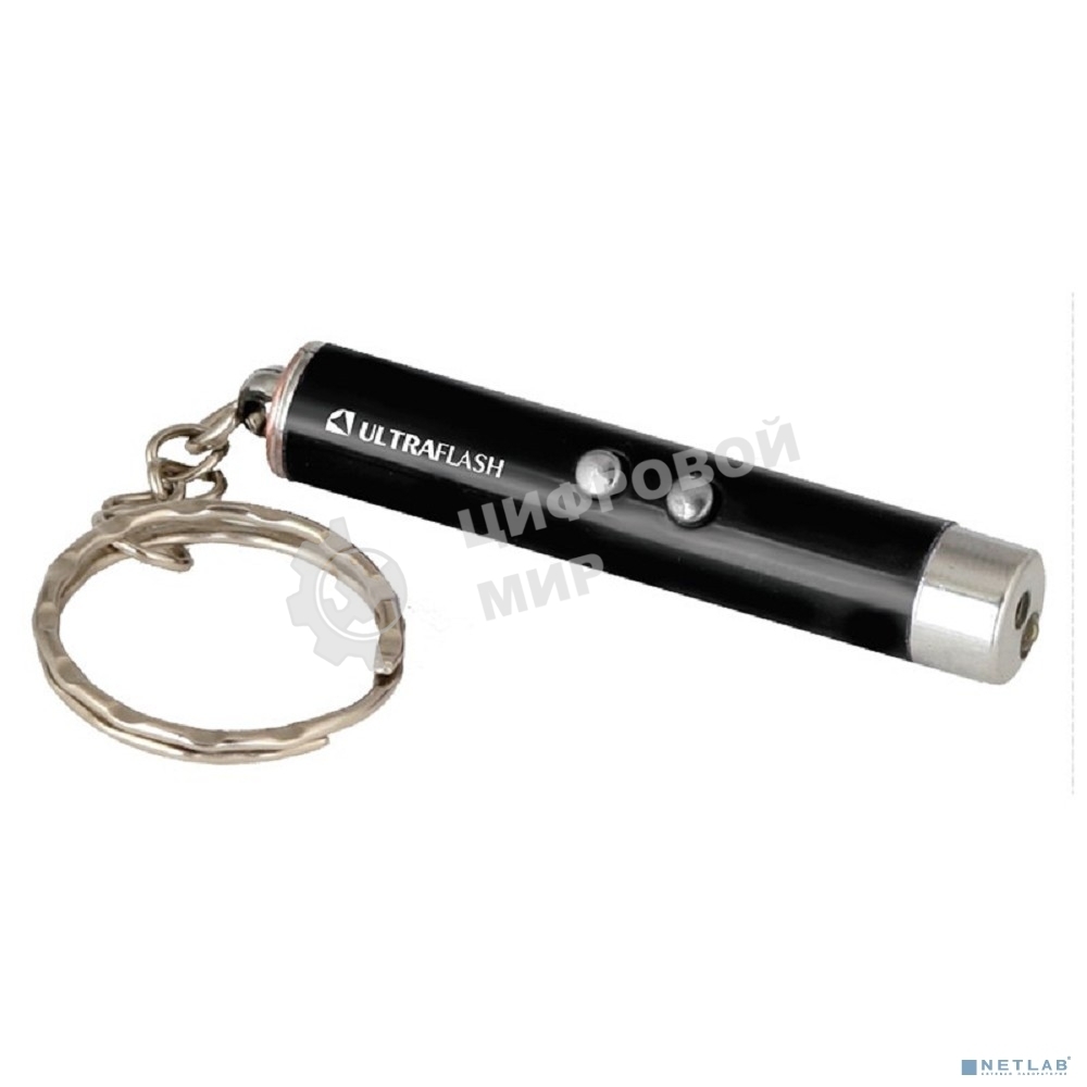 Фонарь ULTRAFLASH LED30Lфонарь. 1LED+лазерная указка 3xAG3. черный. алюм. блистер-пакет
